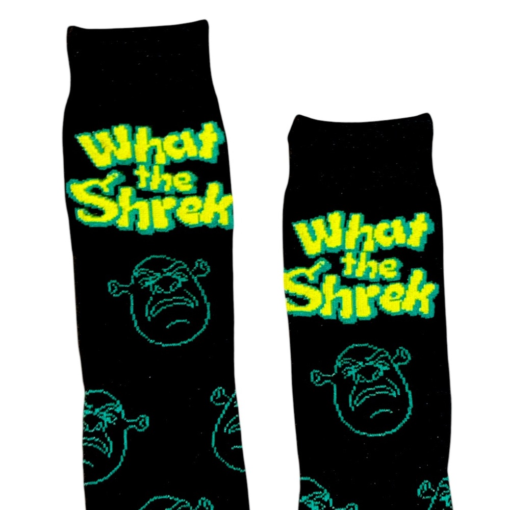 • What The Shrek Black Crew Novelty Socks NWT